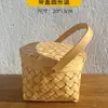 Cesta de piquenique bolsa de mão cesta de frutas cesta tecida de bambu cesta de armazenamento cesta de bambu pão ovos cesta pequena rattan