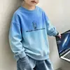 Sudadera de nuevo estilo para niños, de manga larga, fina, elegante, cuello redondo, capa base para niños de mediana y mayor edad, adecuada para primavera, otoño e invierno, con forro polar