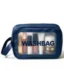 Bolsa de tocador y maquillaje rosa Toiletry Bag Bolsa de almacenamiento de viaje Asa portátil Almacenamiento de gran capacidad PVC Juego de tres piezas grande, mediano y pequeño