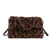 2025 Principios de Primavera Nueva Moda Simple Felpa Bolso de Mujer Bolso de Hombro Moda Femenina Piel Suave Cerosa Bolso de Axila
