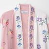 Nova Moda Outono Europeia e Americana Estilo Feminino Algodão Bordado Floral Camisa Longa Jaqueta Kimono 4786205