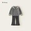 Ropa para niños Bangxuan: playeras para niños con cuello camisero, ropa suave y acogedora de otoño, suéter tejido a rayas con cierre para niños pequeños, suéter para niñas estilo marino