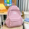 Mochila Estilo Japonés Fresca y Linda para Estudiantes Niñas, con Bordado y Moño, Color Sólido Elegante Mochila de Viaje