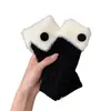 Guantes sin dedos de felpa dulce de moda para mujer, guantes cálidos de invierno de punto trenzado, venta al por mayor