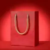 Fábrica en stock Explosivo Lujo Ligero Cinta Verde Regalo de Acompañamiento Bolso de Mano Caja de Dulces Almacenamiento Bolsa de Embalaje de Regalo Portátil