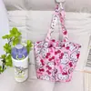 Bolsa prática para duas garrafas de água estilo japonês, bolsa para copo de milk tea de desenho animado, bolsa para guarda-chuva, bolsa fofa dobrável para armazenamento de copo de café, portátil