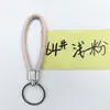 Cordón de cuero simple cuerda redonda PU llavero soporte para llaves de coche accesorio colgante para bolso anillo redondo colgante de regalo