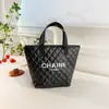Bolso Clásico de Rombos Blanco y Negro, Bolso de Maquillaje de PU a la Moda, Venta al por Mayor Transfronteriza, Bolso Pequeño de Estilo Sofisticado
