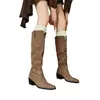 Wish Supply Botas Western de Tacón Alto Puntiagudas Invierno 2025 Nuevas Talla 32-48 Caña Alta Botas para Mujer