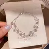 Pulseira de Zircônia Quadrada Starburst Transfronteiriça Europeia e Americana Moda Exquisita Versátil Personalidade Pulseira Leve de Luxo Toque de Alta Qualidade Joia de Mão para Mulheres
