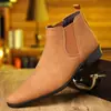 Zapatos Casuales de Cuero para Hombre Tallas Grandes Transfronterizos Nuevos de Caña Alta para Exteriores de Gama Alta Puntiagudos de Moda Versátiles Slip-On Estilo Moderno