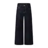JIAMU Jeans de Calle Americanos Color Original con Remaches para Hombres y Mujeres Corte Holgado Recto Ajuste Limpio Marca de Moda Versátil Pantalones Largos