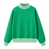 Otoño/Invierno 2026 Transfronterizo Amazon Holgado Cuello Redondo Manga Larga Vintage Retazos Sudadera con Estampado de Letras Abrigo de Otoño para Mujer