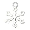 20 Piezas Mixtas de Muñeco de Nieve Navideño Plateado Brillante, Árbol de Navidad, Campana, Ciervo, Copo de Nieve, Accesorios para Joyería, Colgantes para Pendientes y Pulseras DIY