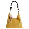 Bolsa Tote Feminina de Couro Fosco Estilo Coreano Nicho Outono Alta Moda Bolsa de Mão Ombro Transversal Pequena