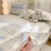 Lençol de Cama 100% Algodão Peça Única 100% Algodão 2026 Novo Estilo Lençol de Cama de Solteiro para Dormitório Lençol com Elástico Fronha Conjunto de Três Peças 3