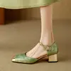 Sandalias elegantes con costuras de estilo nacional bordadas en la puntera, sandalias de tacón medio grueso 32-43 Suministro de comercio exterior del deseo de Amazon
