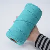 Cuerda de Algodón Trenzada Hecha a Mano de 4 mm con Núcleo de Color para Etiquetas, Unión de Tapices y Cordones