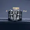Nuevo Anillo Versátil para Hombre, Diseño Hueco de Ancla, Anillo Abierto para Dedo, Joyería Vintage Desgastada Punk de Moda
