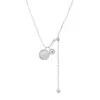 Cadena de Suéter Deslizante Minimalista de Bola Plateada Cepillada 2025 Nueva Versátil Nicho Lujo Ligero Versátil Colgante Largo de Gama Alta para Mujer