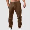 Pantalones Largos 2025 con Múltiples Bolsillos, Diseño Elástico con Cordón, Pantalones Largos Casuales Simples y Transpirables, Moda al por Mayor