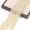 Contas Soltas de Vidro Imitando Pérola de Cristal Branco Australiano 4mm-10mm com Furo Redondo para Acessórios de Pulseira e Colar DIY