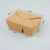 Caja de almuerzo desechable de papel kraft para llevar comida rápida, caja de papel para ensalada, caja de papel para arroz frito doble al por mayor