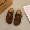 Sapatos Birkenstock de Solado Grosso para Mulheres, Novo Estilo Primavera 2026, Mules Preguiçosos para Calçar Facilmente, Meio Chinelos de Bico Fechado, Sandálias de Cortiça para Uso Externo