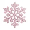 Decoraciones Navideñas 10cm Copos de Nieve, Copos de Nieve con Polvo de Plástico, Colgantes de Copo de Nieve Huecos para Decoración de Árbol de Navidad