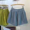 Shorts de Verão Soltos Estilo Coreano de Alta Qualidade para Mulheres Plus Size, Hot Pants Ultrafinos de Cintura Alta Que Escondem a Figura