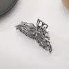 Grampo de Cabelo Borboleta Shark Clip Tridimensional Oco Líquido Estilo Europeu e Americano Transfronteiriço Presilha para Cabelo Disco na Parte de Trás da Cabeça Feminino Grampo de Cabelo Grande