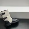 Botas Western Cowboy Cavaleiro Vintage de Retalhos de Couro, Lançamento Outono 2026, Botas de Cano Curto Versáteis e Fashion para Meninas