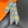 Nuevo Pañuelo Pequeño de Seda Biselado Amazon Transfronterizo Pañuelo Francés Pequeño Cinta Decorativa para Bolso Atado Souvenir Versátil para Mujeres