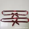 Cinturón de Terciopelo para Ropa Suéter con Lazo de Gamuza Lazo de Terciopelo Caja de Regalo Lazo Individual de Terciopelo Color Rojo