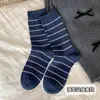 Meias Novas Outono e Inverno Estilo Coreano Azul Marinho Bolinhas Listradas Meias Femininas de Cano Médio Meias Doces com Babados Empilhadas
