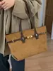 Bolsa Tote Portátil de Color Sólido de Gran Capacidad 2026 Nueva Moda Vintage Otoño Invierno Bolso de Hombro Casual Bolso para el Trabajo Debajo del Brazo