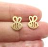 Aretes de abeja populares de Europa y Estados Unidos, aretes de acero inoxidable con forma de abeja plana hueca, aretes de insectos al por mayor