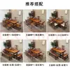 Mesa de Chá Okan de Madeira Maciça Placa Grande Estilo Chinês Mesa e Cadeira de Escritório para Chefe Combinação de Troncos