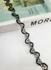 Encaje de Doble Cara Lolita Hecho a Mano DIY Calado Adorno de Encaje de Perla Accesorios para Borde de Cuello de Abrigo Estilo Chanel Borde de Sombrero