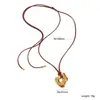 Joyería Transfronteriza con Diseño Único, Colgante de Cordón de Cuero Ajustable Irregular Hueco, Cadena Larga de Acero Inoxidable para Suéter para Mujer