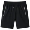 Shorts Casuais de Seda Gelada Finos de Verão para Homens, Calças Retas Largas de Comprimento Médio, Shorts Esportivos Modernos de Secagem Rápida para Homens