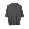 Inno Tallas Grandes Nueva Llegada Elegante Camiseta Básica de Punto de Cuello Alto Parcial con Pedrería, Top de Lana de Manga Media 343218