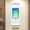 Pintura colgante de Son Guanyin Vista de Gran Misericordia del Mar de China Meridional Retrato de Guanyin en rollo Pintura Buscando Hijo para Ayudar Bebé Embarazado Pintura Decorativa