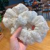 Internet celebridade ins Coreia do Sul bordado laço verão intestino grosso banda de cabelo estilo coreano moda temperamento retrô rabo de cavalo corda de cabelo corda