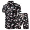 2021eBay AliExpress Amazon traje casual para hombre moda slim camisa de manga corta pantalones cortos traje de dos piezas para hombre