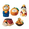 Adornos de Gato Naranja, Comestibles, Decoración Creativa Trendy Zakka Caja Misteriosa con Adornos Pequeños de Resina Ins