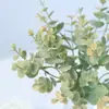 Eucalipto Artificial Transfronterizo de 6 Ramas Hoja de Dinero Boda al Aire Libre Planta Verde Decoración de Interiores del Hogar Flores Falsas