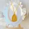 Corrente de corda trançada dourada amarela da maré nacional, método antigo, pingente de deus da riqueza, nova corrente para suéter masculina e feminina, presente retrô chinês novo para mulheres