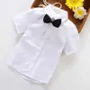 Camisa branca de algodão para meninos Roupas de desempenho de manga comprida Camisa branca feminina do ensino médio Vestido de menino para crianças Uniforme escolar do aluno