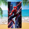 Toalla de playa Marvel Spider-Man de exportación transfronteriza, microfibra ultrafina, doble cara, absorbente, toalla de baño de playa de dibujos animados para niños